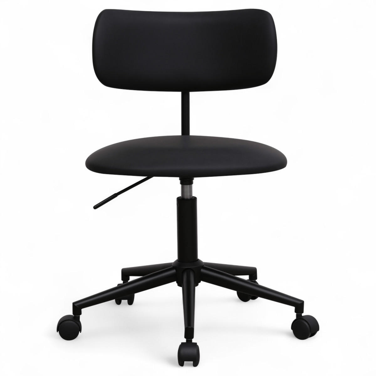 DREHSTUHL höhenverstellbar in Kunstleder Schwarz - Schwarz, Textil/Metall (56/74/57cm) - Furnhouse