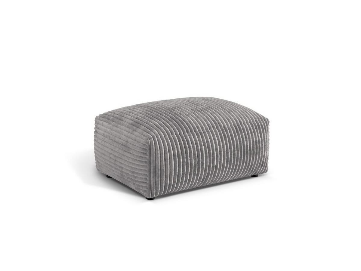 POUF Martina aus Cord hellgrau - Hellgrau, Textil (65/44/95cm) - Micadoni
