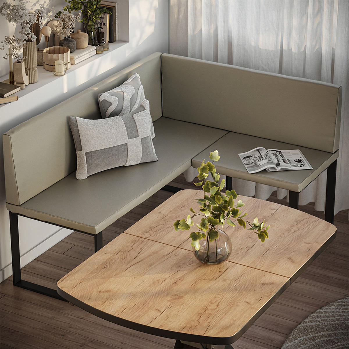 ESSZIMMER-ECKBANK Ravon Cashmere 120 x 150 cm - Kaschmir, Textil (120/87/150cm) - Vicco