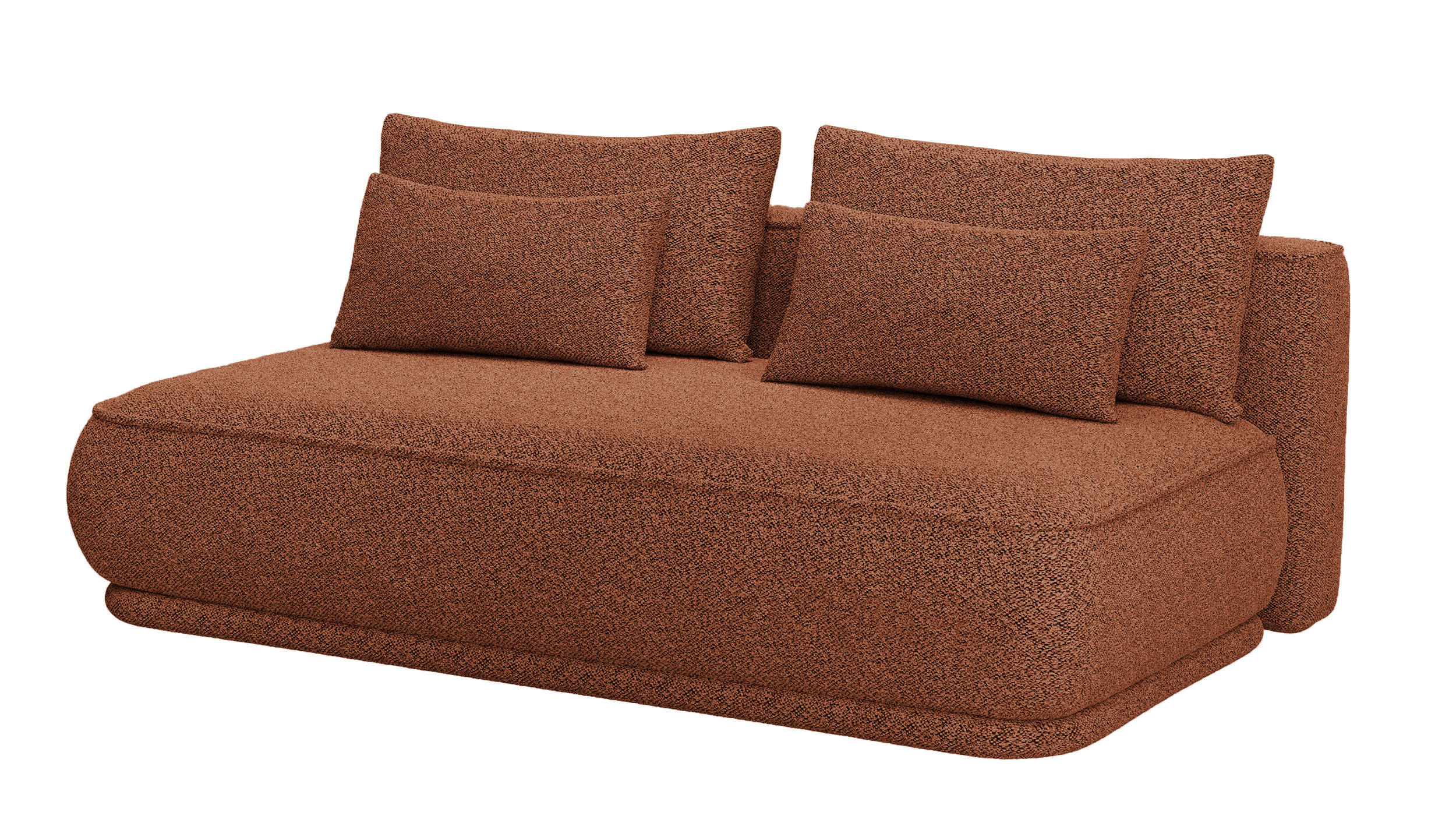 SCHLAFSOFA Leanno Kupferbraun Boucle 210 cm - Schwarz/Kupferfarben, Kunststoff/Textil (210/74/115cm) - Selsey