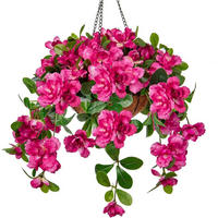 KUNSTBLUME Hängegeranie mit Hängeampel Höhe 70 cm Rosa - Pink, Textil (50cm)