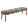 SITZBANK 150/38 cm Stoff grau - Naturfarben/Grau, Holz/Textil (150/46/38cm) - CLP