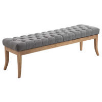 SITZBANK 150/38 cm Stoff grau - Naturfarben/Grau, Holz/Textil (150/46/38cm) - CLP