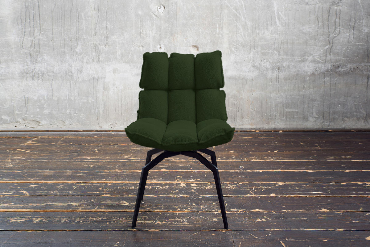 ESSZIMMERSTUHL BARO Grün Webstoff - Schwarz/Grün, Kunststoff/Textil (54/86/65cm) - KAWOLA