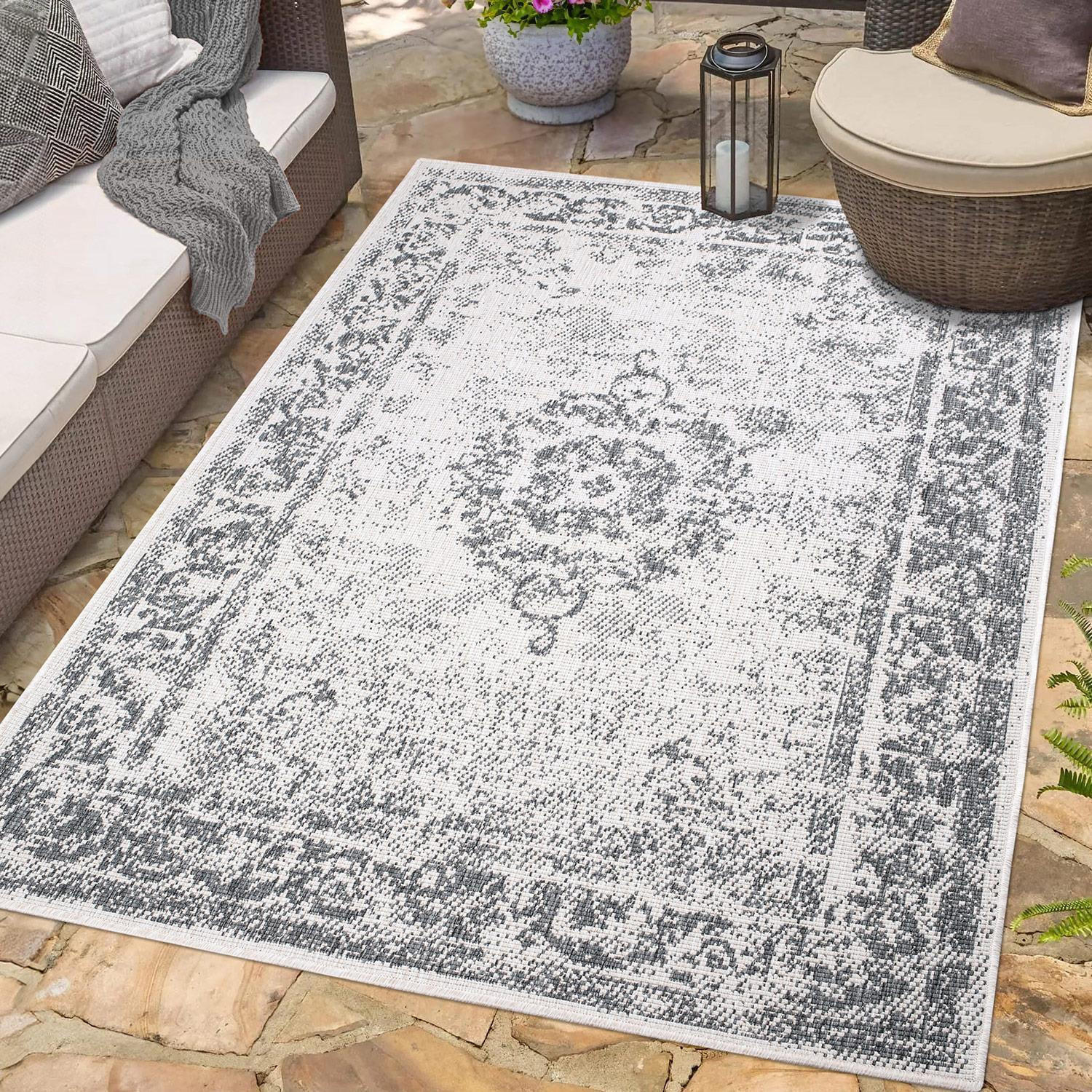OUTDOOR-TEPPICH DuoRug 5577 Grau 120x170 cm - Grau, Textil (120/170cm) - carpet city