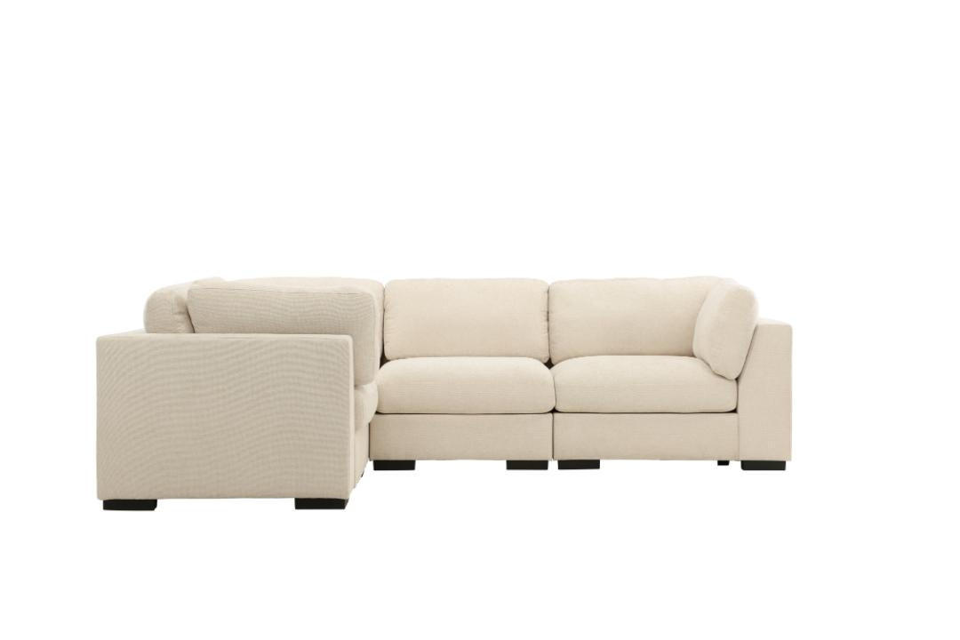 HÖRNSOFFA Salerno 298 x 102 x 86 cm – beige - Beige, Textil/Plast (298/102cm) - ebuy24