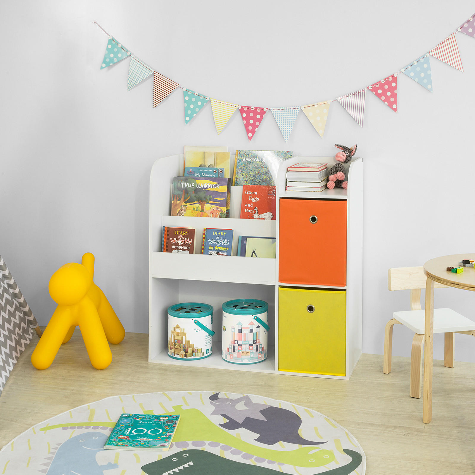 KINDERREGAL Weiß - Weiß, Holzwerkstoff (89/88/35cm) - SoBuy