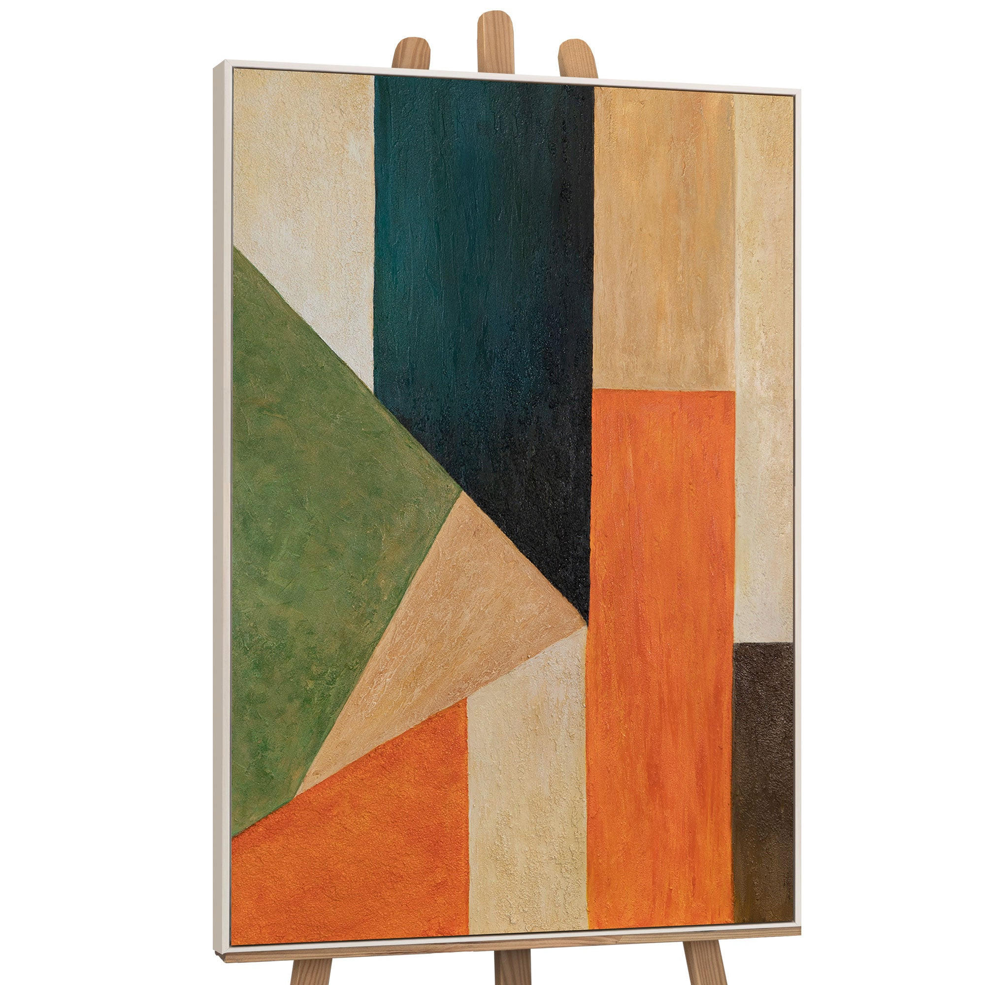 GEMÄLDE Ordnung und Bewegung Schattenfugenrahmen Beige 140x100 cm - Beige, Holz (140/100cm) - YS-art gallery