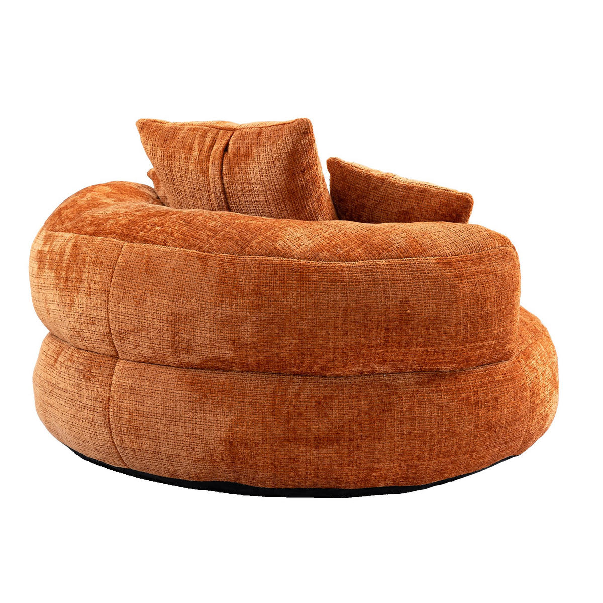 SITZSACK Chenille, Sofa mit 3 extra Kopfkissen,Chenille,Orange - Orange, Textil (108/52/108cm) - LVHOM