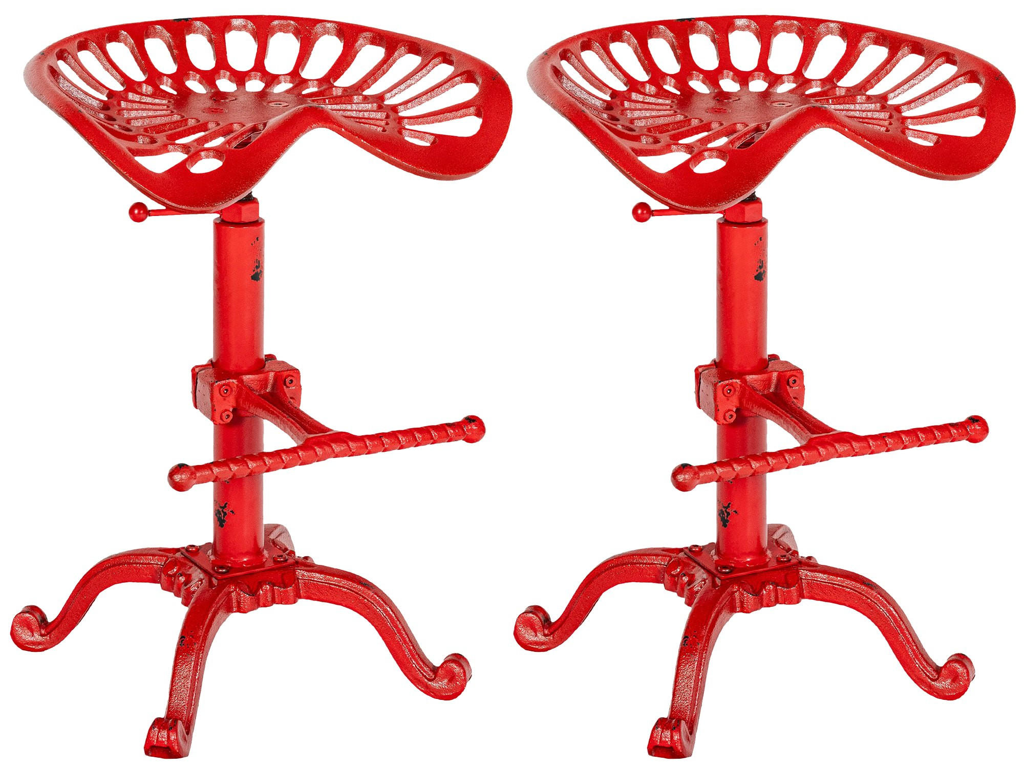 BARHOCKER 2er Set Metall Rot - Rot, Metall (44/56/34cm) - CLP