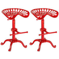 BARHOCKER 2er Set Metall Rot - Rot, Metall (44/56/34cm) - CLP