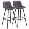 BARHOCKER 2er Set, Fußstütze, Samt, Dunkelgrau - Dunkelgrau/Schwarz, Textil/Metall (43/88/35.5cm) - Woltu
