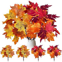 HERBSTSTRAUSS 4-teiliges Set Ahornblätter Orange 38 cm - Multicolor, Kunststoff (38cm)