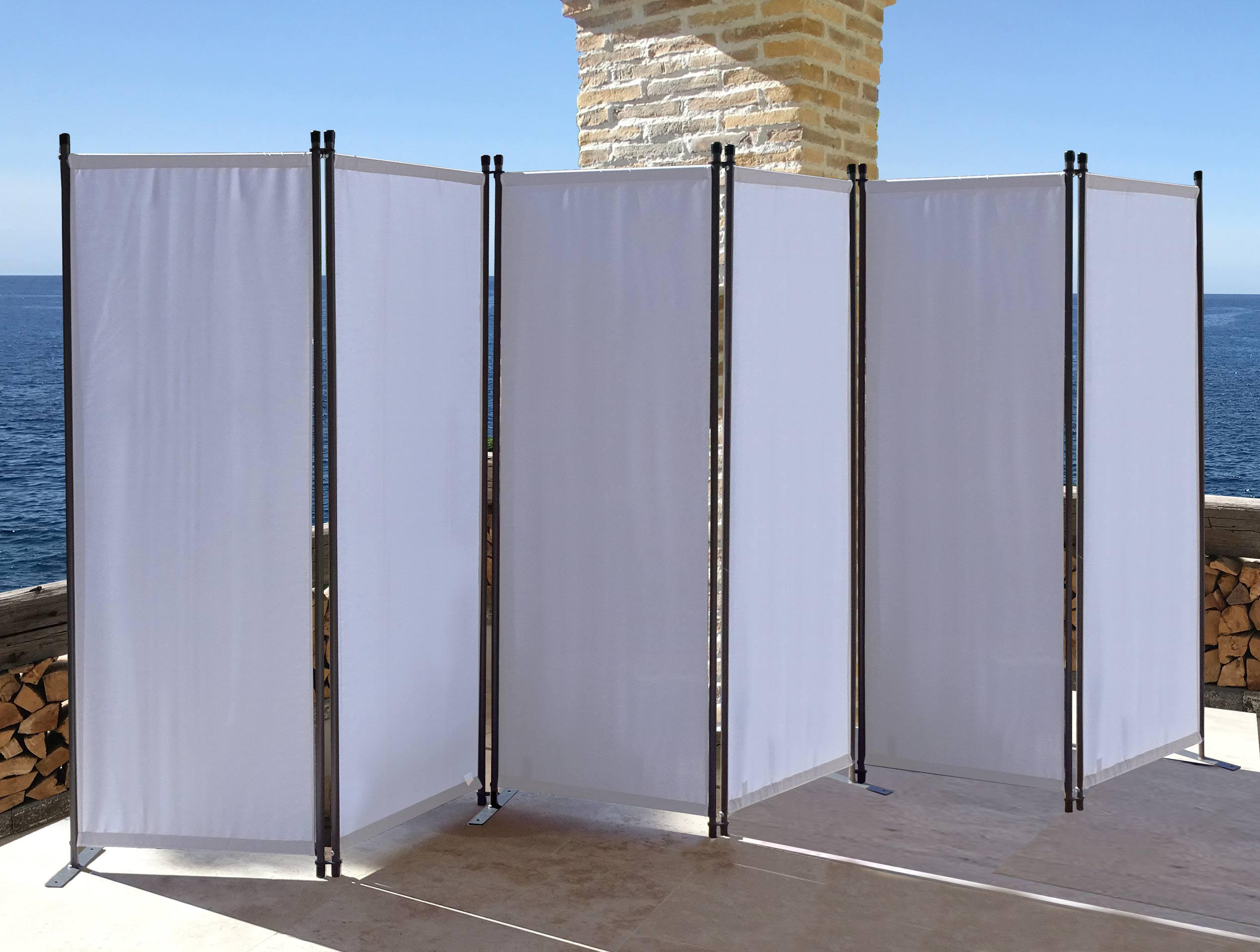 PARAVENT 6-tlg. 340x165 cm Weiß - Weiß, Metall (340/165cm) - QUICK STAR