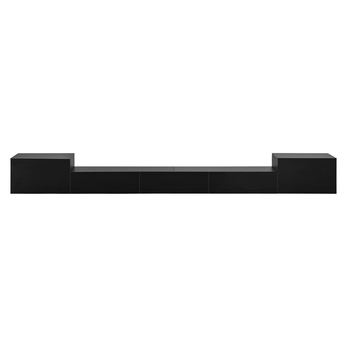 LOWBOARD DE-40291 hängend, mit Hochglanz und LED Schwarz - Schwarz, Holzwerkstoff (245/26/30cm) - ComfortXL