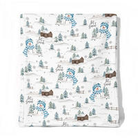 DECKE – Weihnachtsschneemann – 70 x 100 cm – Weiß - Weiß, Textil (70/100cm)