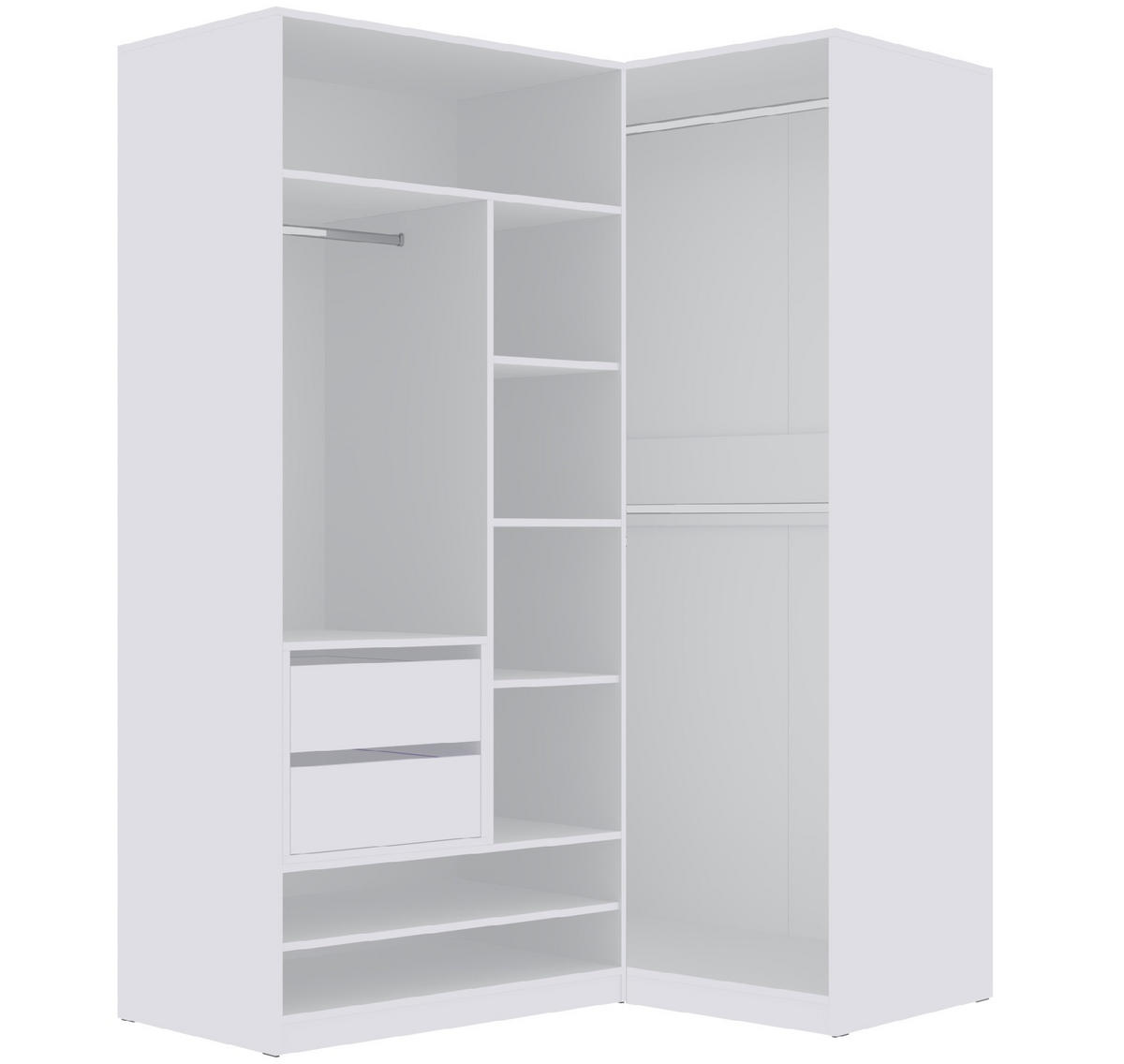 OFFENER-KLEIDERSCHRANK TRES C/B Weiß 190/206/51 cm - Weiß, Holzwerkstoff (190/206/51cm) - Marmex Möbel