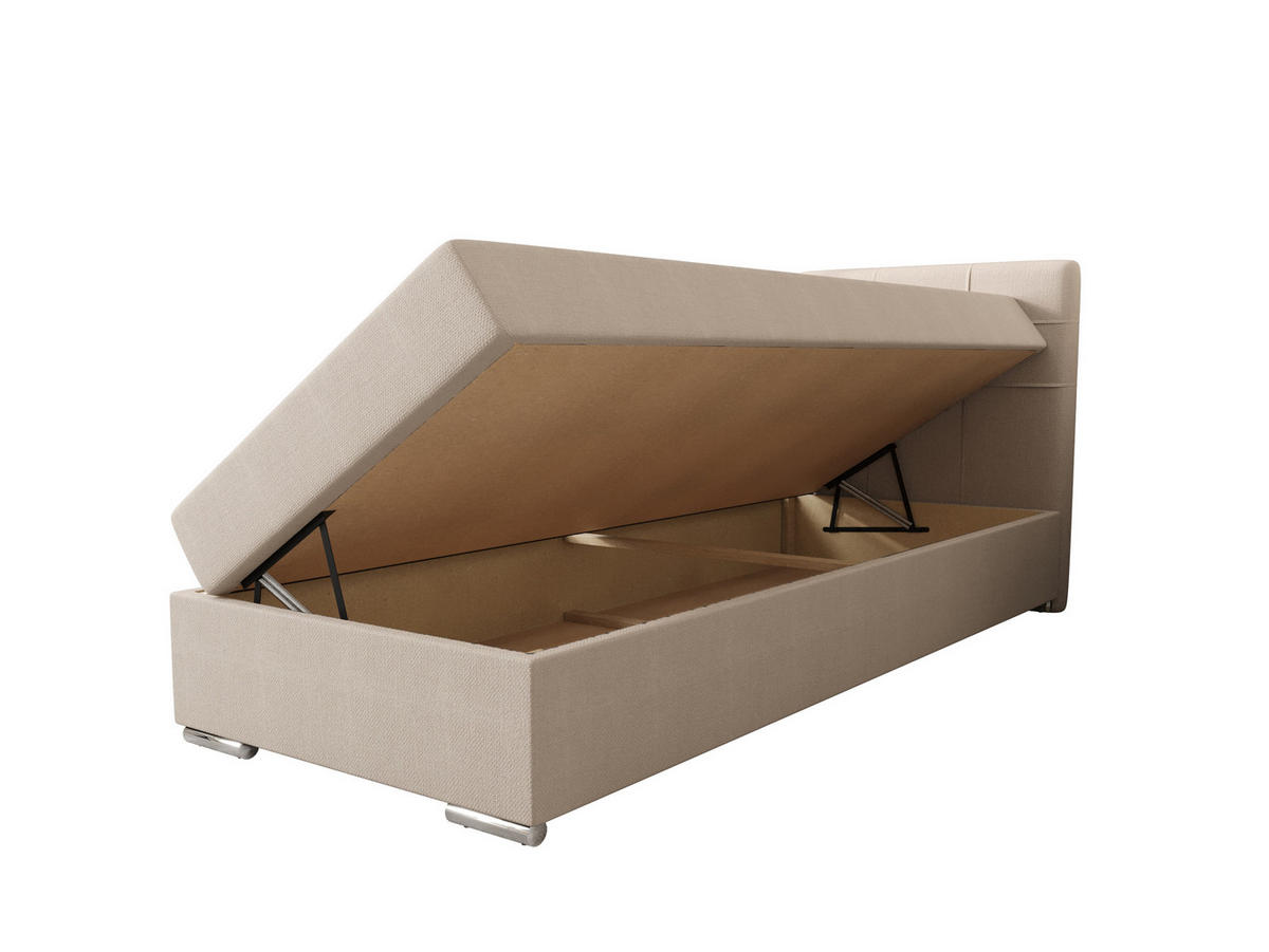 BOXBETT ZILANO 1 mit Matratze H3 und Topper 80x200 Cosmic 10 - Beige, Holz/Textil (80/200cm) - Bedante