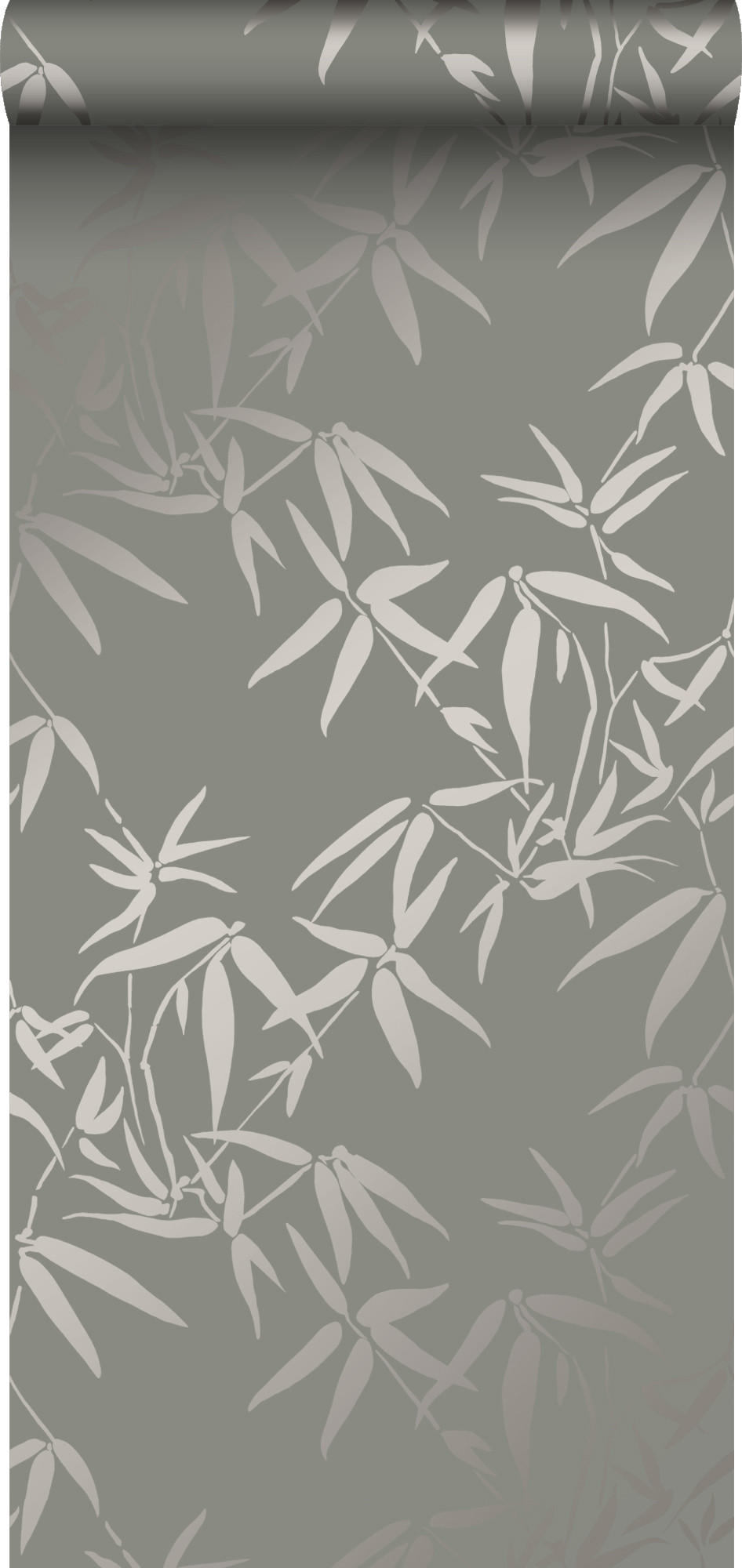 TAPETE Bambusblätter 53 cm x 10.05 m - Grau, Papier (53/1000cm) - Origin Wallcoverings