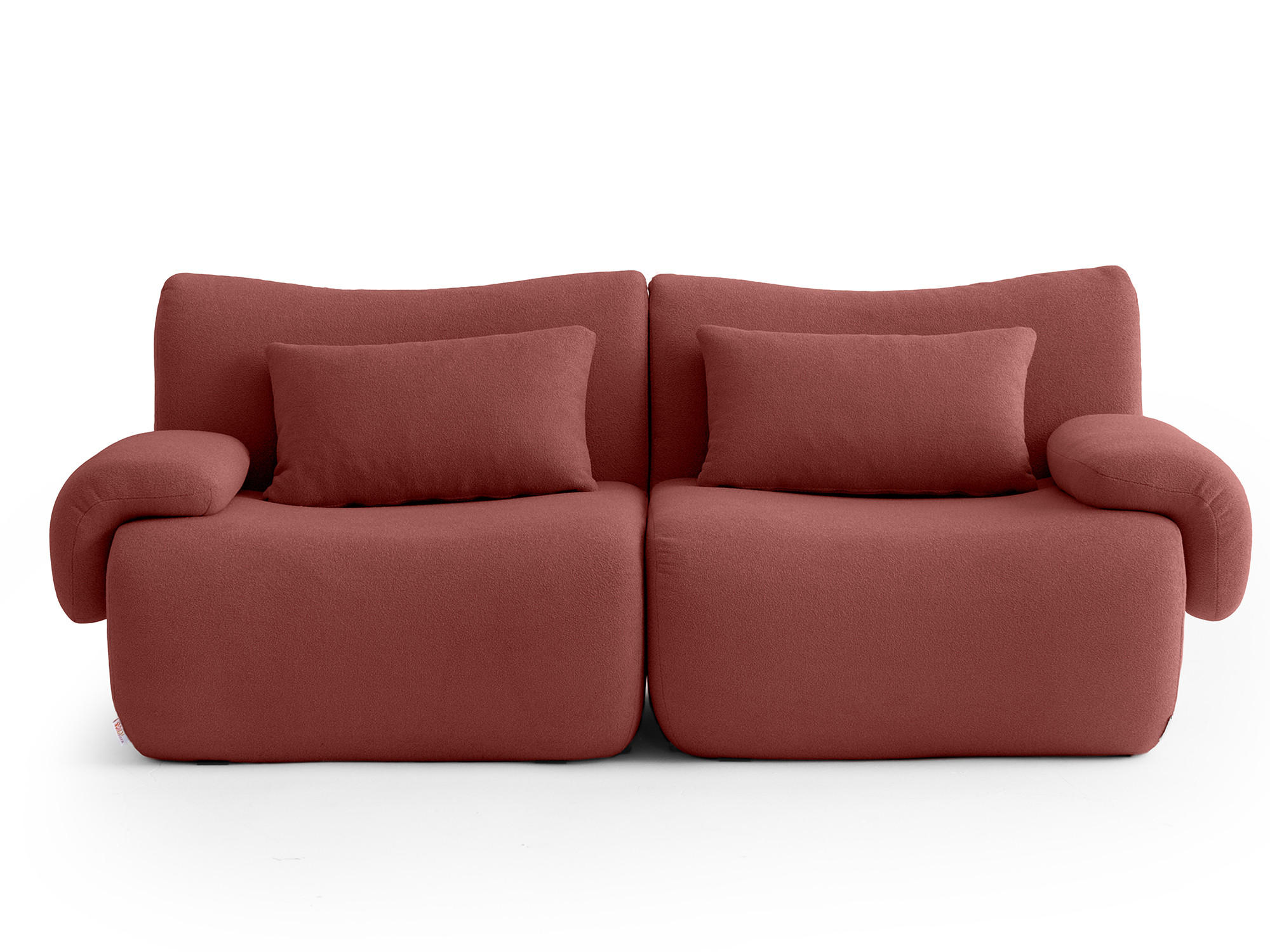 2-SITZER-SOFA Bouclé-Stoff Tiefblau - Terracotta, Textil (194/73/95cm) - MILYsofa