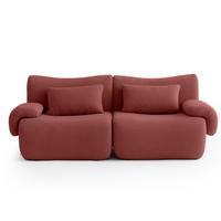 2-SITZER-SOFA Bouclé-Stoff Tiefblau - Terracotta, Textil (194/73/95cm) - MILYsofa