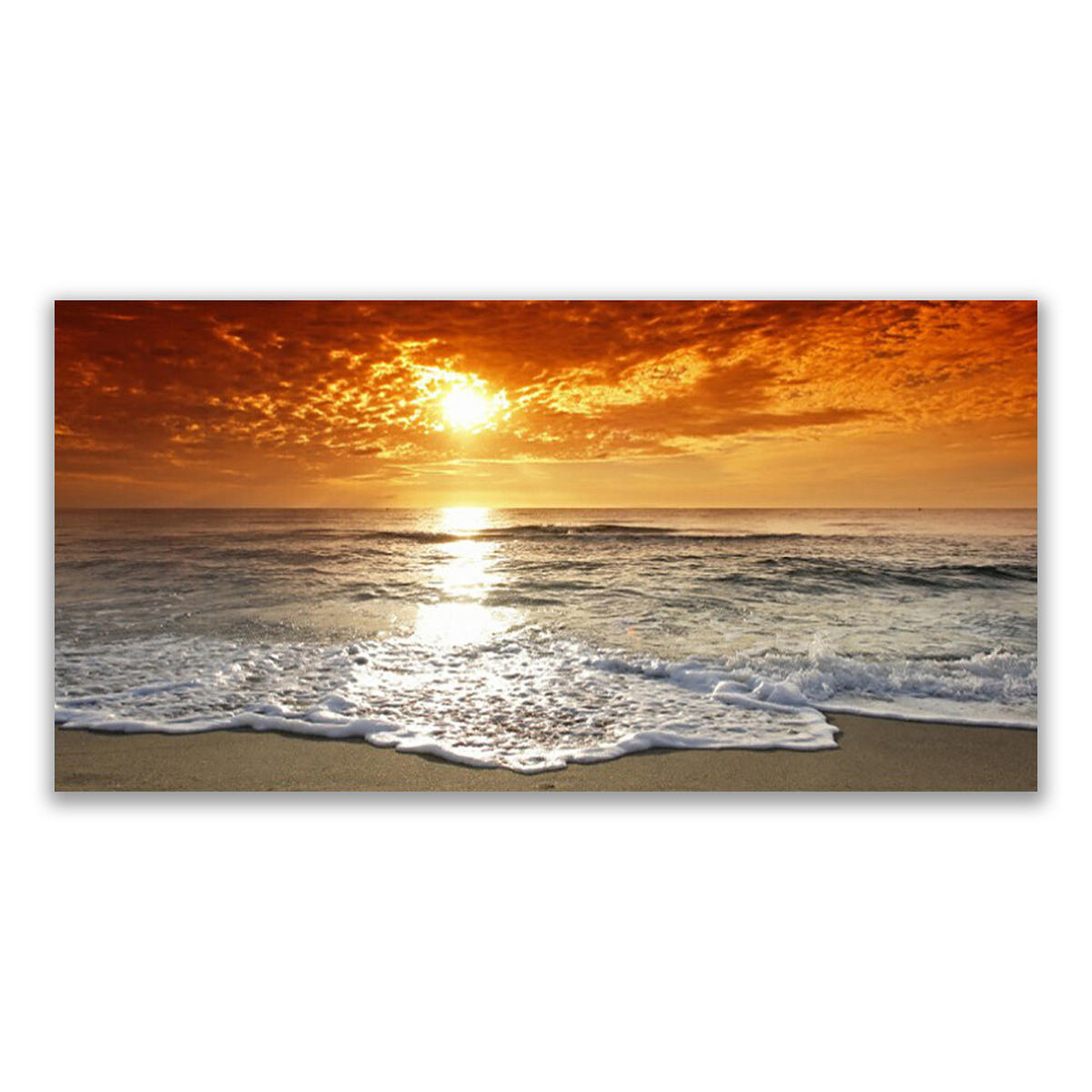 LEINWANDBILD 100x50 cm Sonnenuntergang - Sandfarben/Orange, Textil (100/4cm) - TULUP