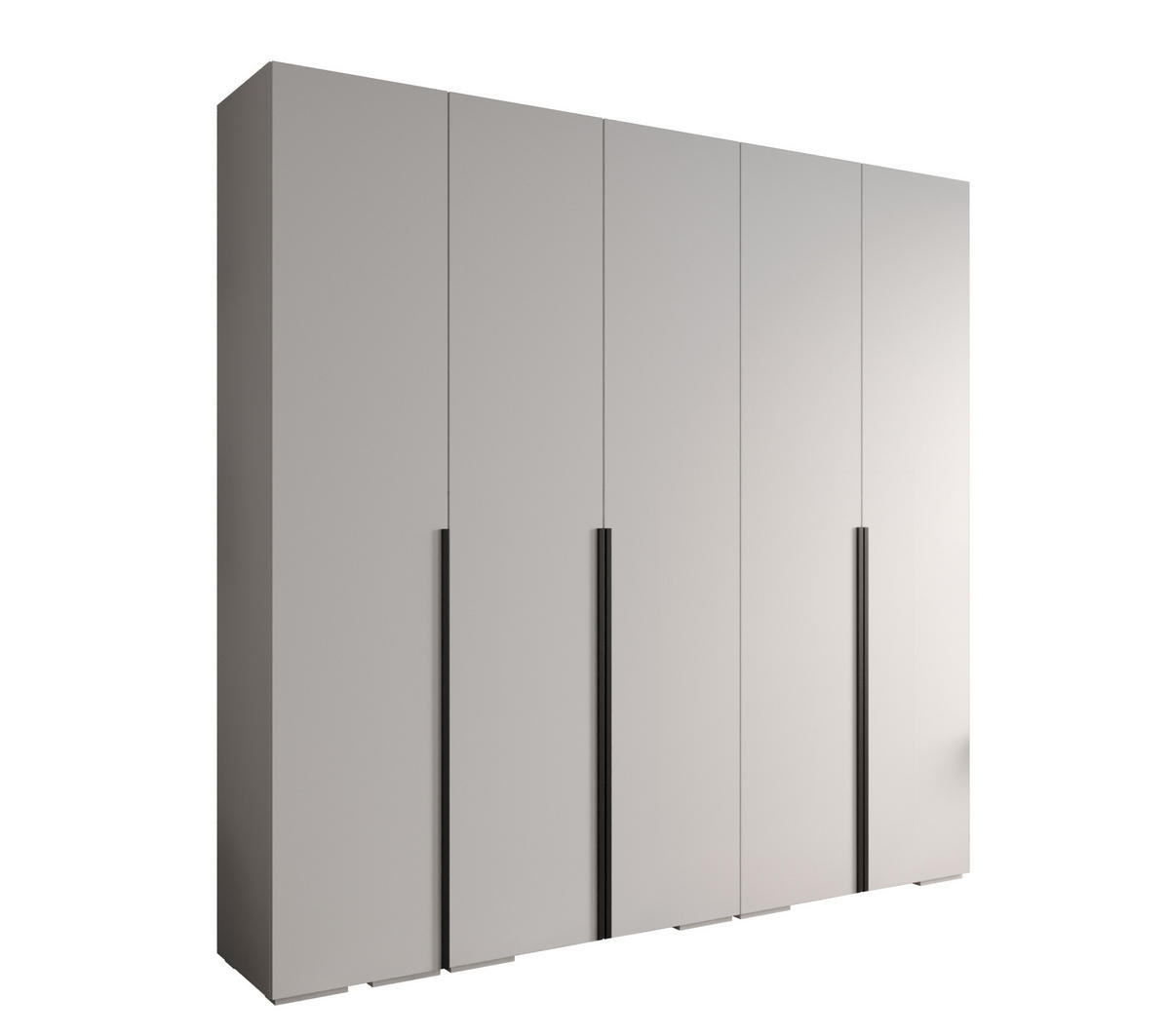 DREHTÜRENSCHRANK 236.7/250/47 5-türig - Schwarz/Weiß, Holz/Metall (250/236.7/47cm) - MÖBEL KRYSPOL