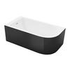 ECKBADEWANNE - 240L - 170 x 75 x 58 cm - Ecke Links - Schwarz matt - AKINA - Schwarz, Kunststoff (170/58/75cm) - Vente-Unique
