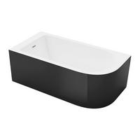 ECKBADEWANNE - 240L - 170 x 75 x 58 cm - Ecke Links - Schwarz matt - AKINA - Schwarz, Kunststoff (170/58/75cm) - Vente-Unique