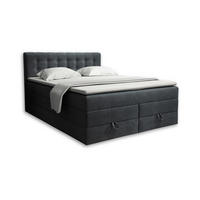 BOXSPRINGBETT VERNO 180/200 in Velour Dunkelgrau - Dunkelgrau, Holz/Holzwerkstoff (180/200cm) - Deine Möbel 24