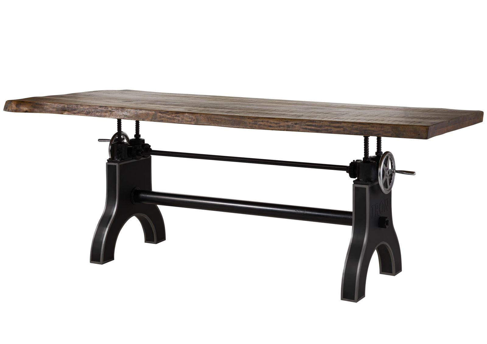 ESSTISCH Mango 220x100x80-101 höhenverstellbar natur geölt Manchester #103 - Naturfarben, Holz (220/100/80cm) - Massivmoebel24