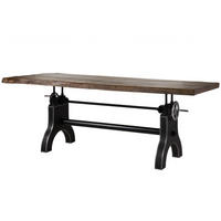 ESSTISCH Mango 220x100x80-101 höhenverstellbar natur geölt Manchester #103 - Naturfarben, Holz (220/100/80cm) - Massivmoebel24