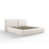 BETT mit Bettkasten und Kopfteil Jodie aus strukturiertem Stoff leichtes beige 180x200cm - Beige, Textil (180/200cm) - Micadoni