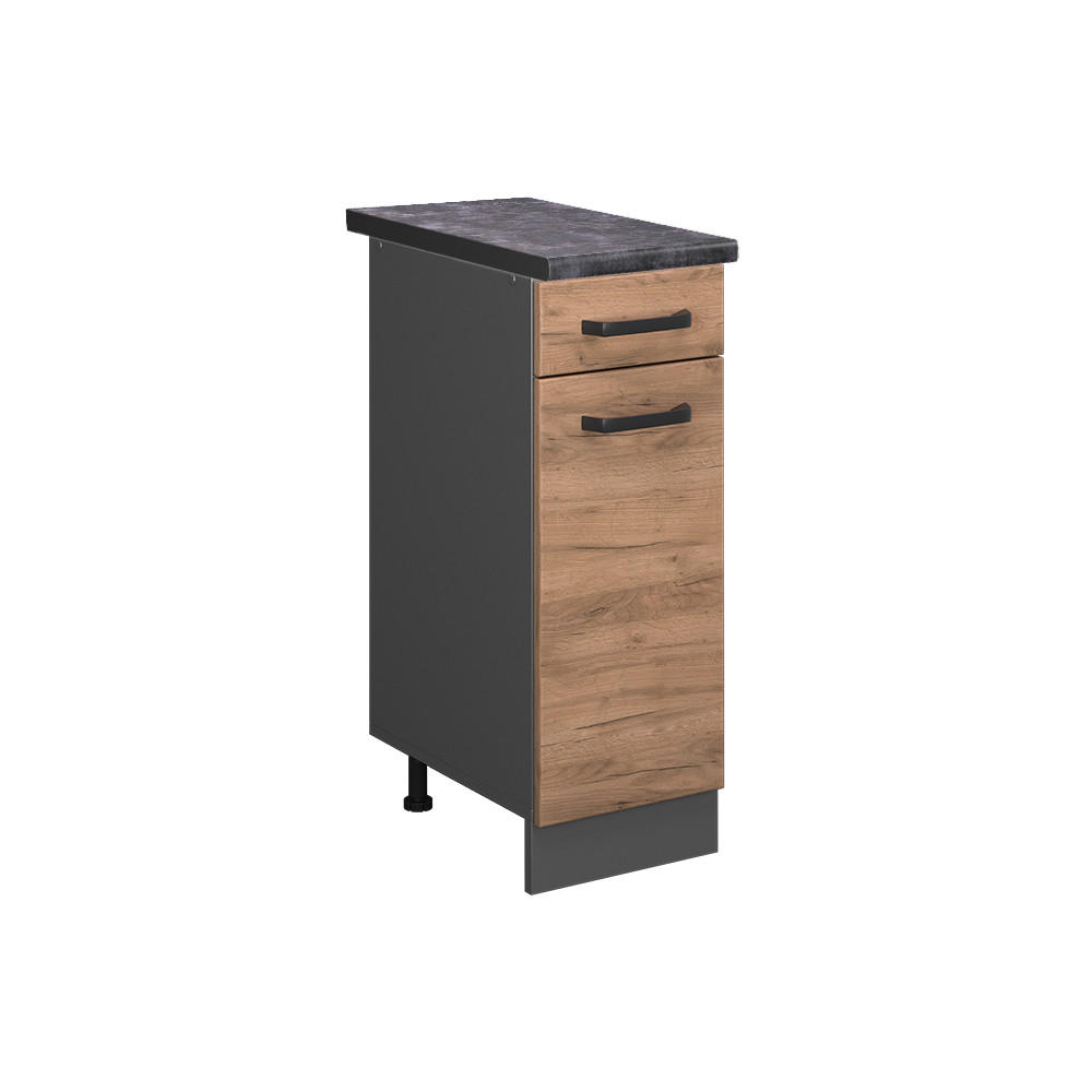 KÜCHENUNTERSCHRANK R-Line Goldkraft Eiche 30 cm, AP Anthrazit - Honigeiche/Anthrazit, Holzwerkstoff (30/81.6/60cm) - Vicco