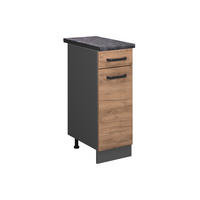KÜCHENUNTERSCHRANK R-Line Goldkraft Eiche 30 cm, AP Anthrazit - Honigeiche/Anthrazit, Holzwerkstoff (30/81.6/60cm) - Vicco