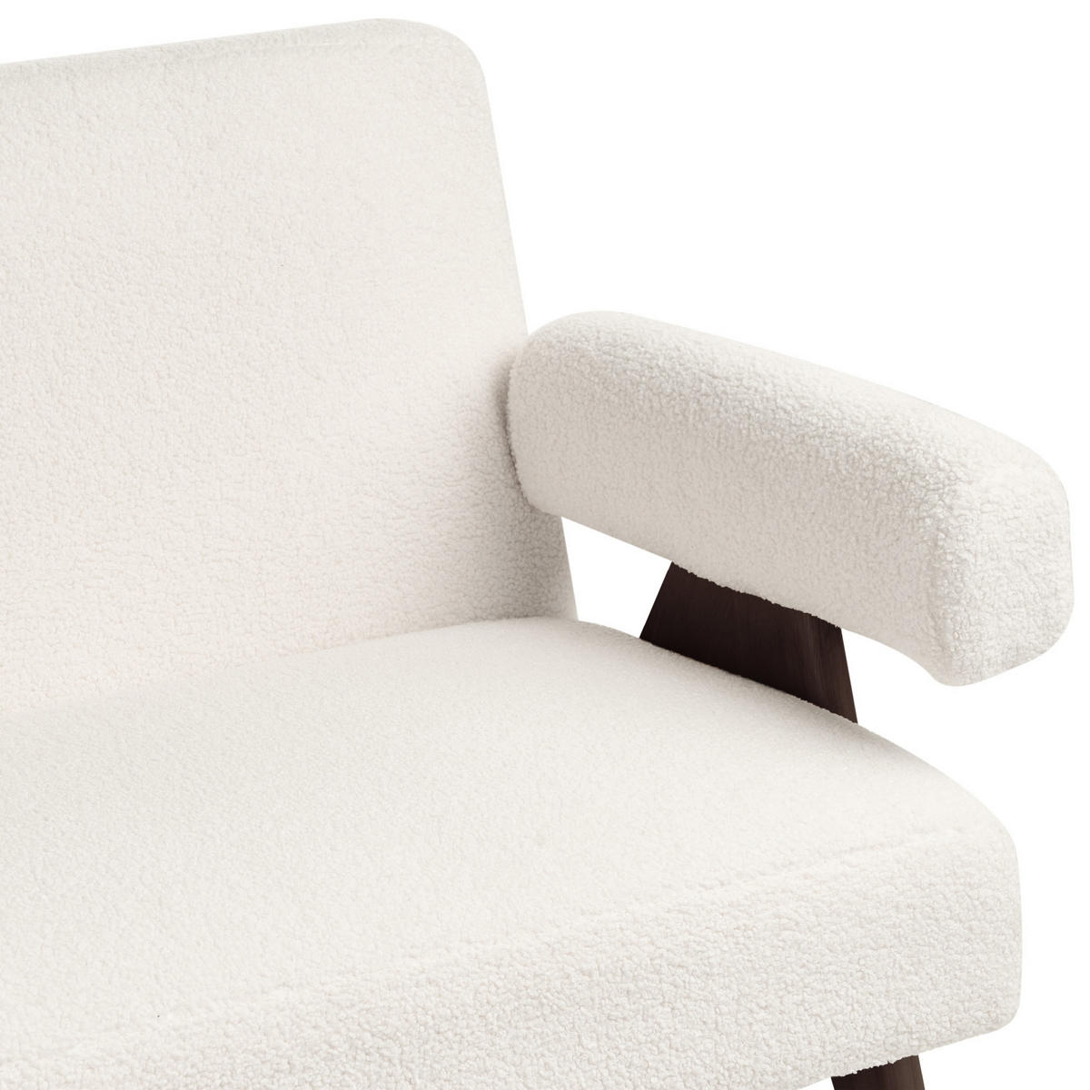 2-SITZER-SOFA Bouclé Cremeweiß/Dunkelbraun Tamre - Creme, Textil (148/79/78cm) - Beliani