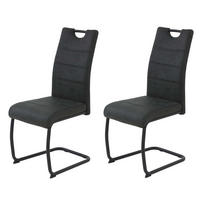 SCHWINGSTUHL 2 Stück Dunja - Vintage Anthrazit - Anthrazit/Schwarz, Textil/Metall (43/98/58cm) - Hela Vertriebs GmbH