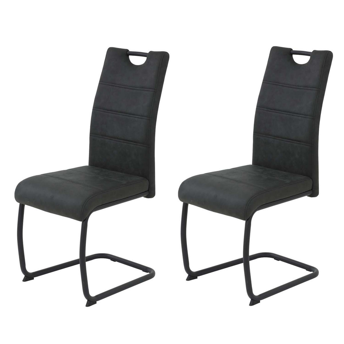 SCHWINGSTUHL 2 Stück Dunja - Vintage Anthrazit - Anthrazit/Schwarz, Textil/Metall (43/98/58cm) - Hela Vertriebs GmbH
