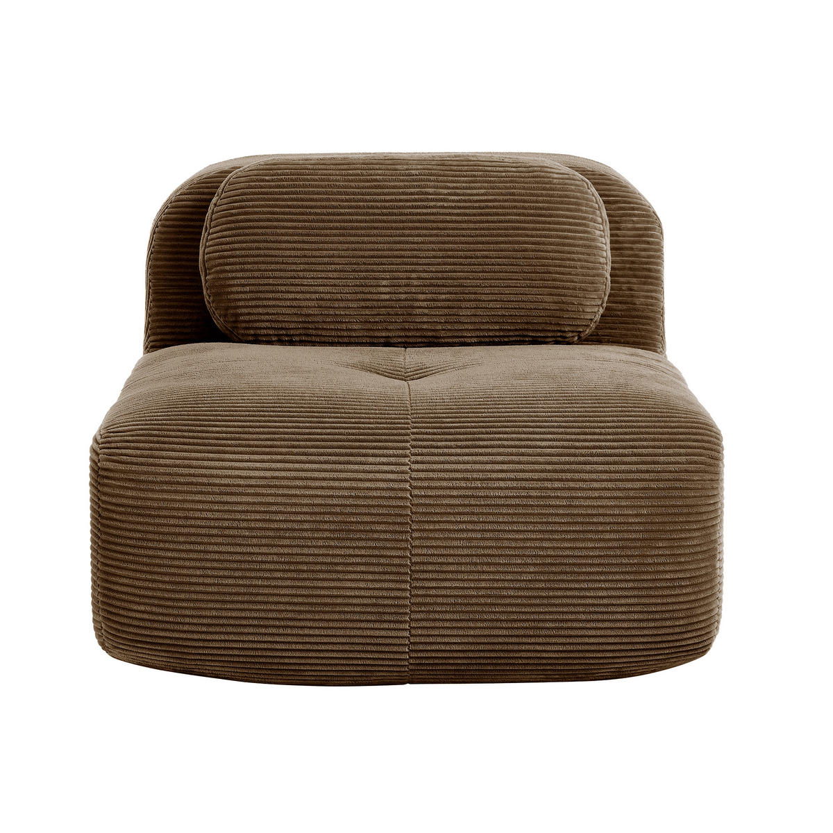 POHOVKA Hnědá modulární bez područek z manšestru - hnědá, textil (90/75/103cm) - Urban Meuble