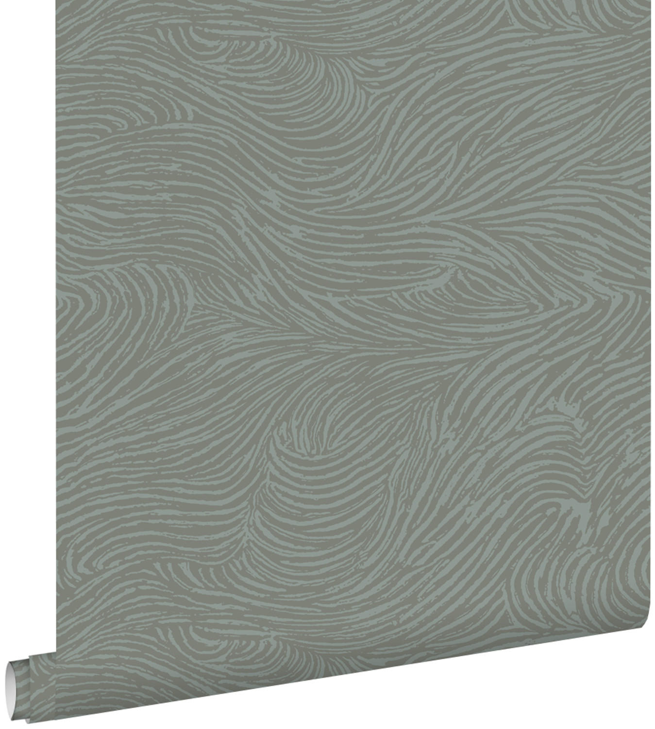 TAPETE 3d Wellenförmige Linien 50 x 900 cm - Grün, Papier (50/900cm) - ESTAhome