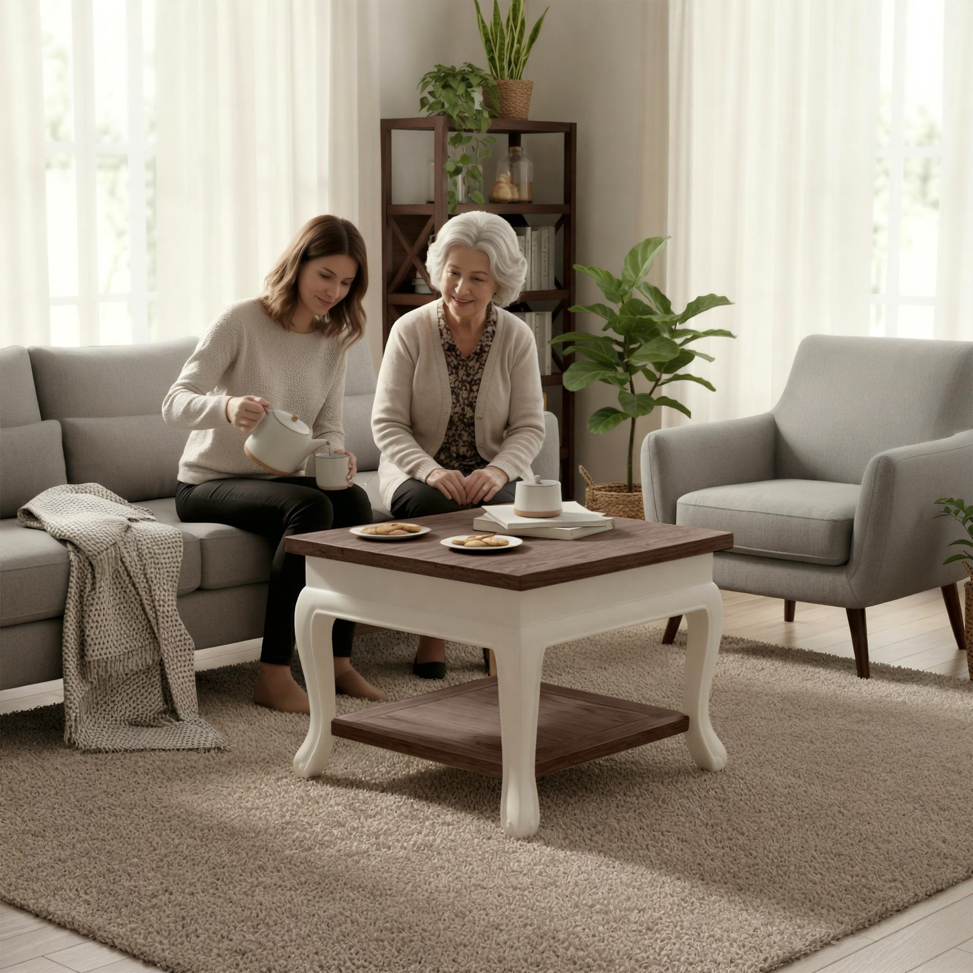 Thumbnail - CLP Couchtisch, Dunkelbraun, Holz, Rechteckig, 60x50x60 cm, Wohnzimmer, Wohnzimmertische, Couchtische