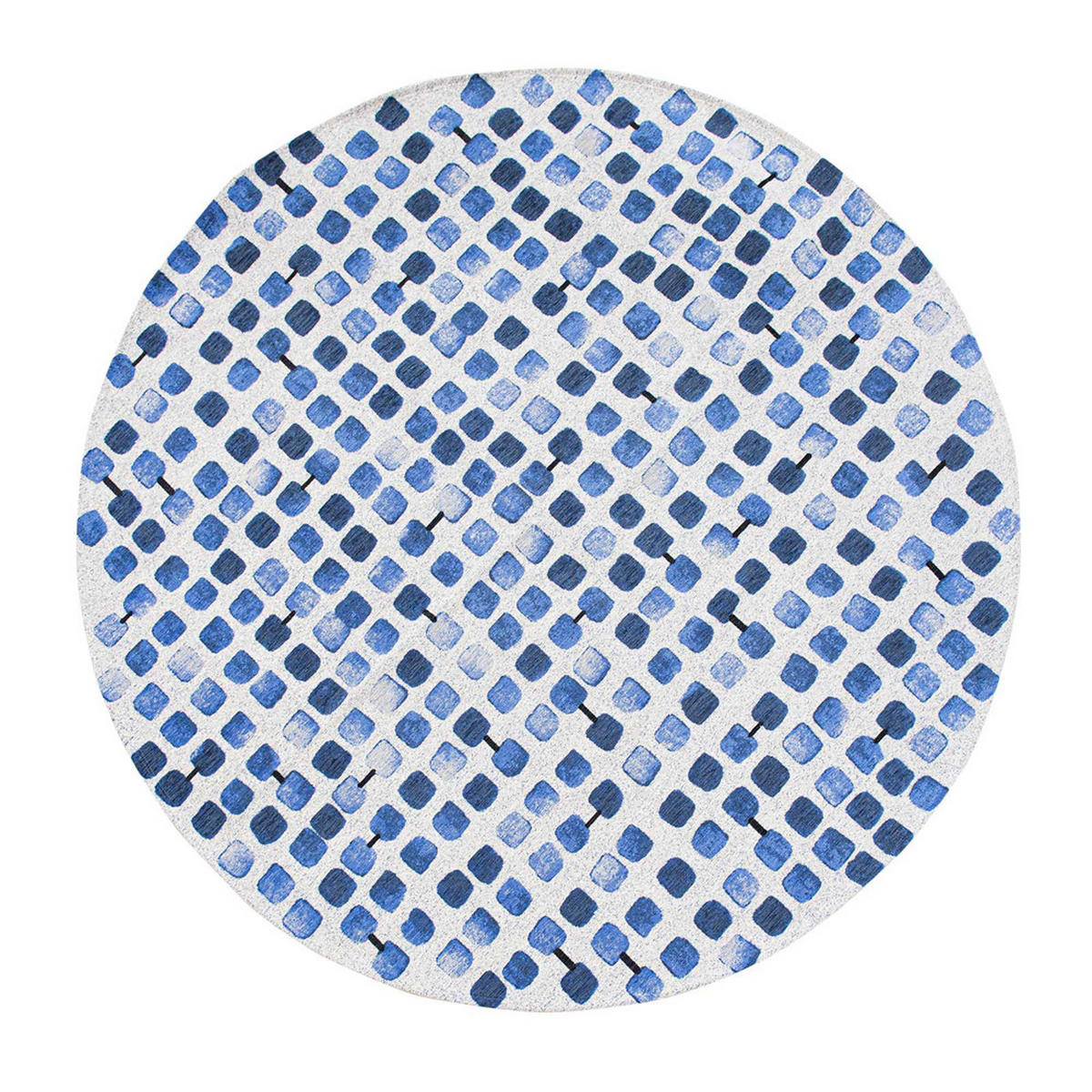 TEPPICH Amparo Blues Craft 140/140 cm - Blau, Textil (140/140cm) - Louis De Poortere
