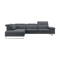 ECKSOFA Virage Echtleder Anthrazit - Anthrazit, Leder/Metall (263/232cm)