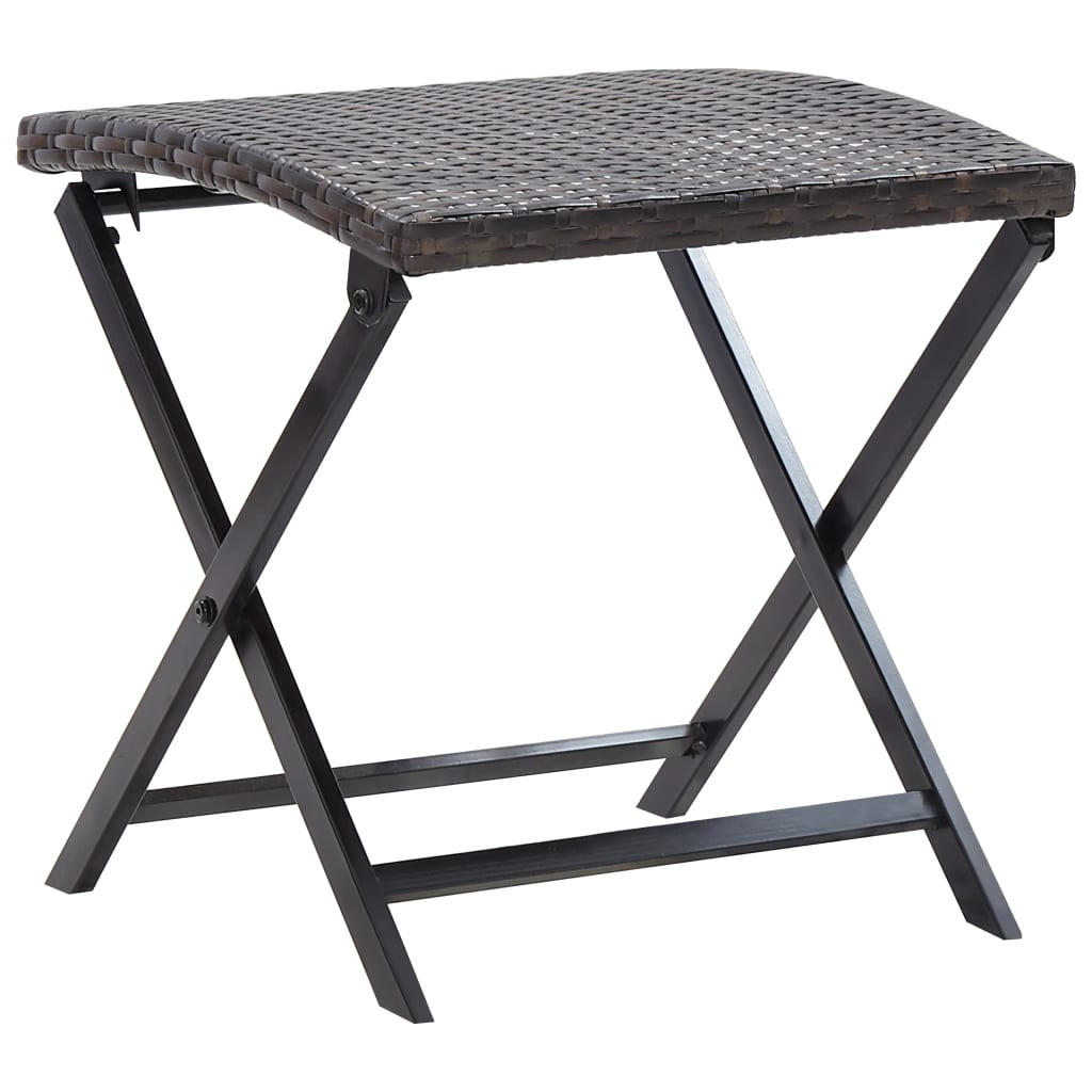 KLAPPHOCKER Poly Rattan Braun - Braun, Kunststoff (44/40/44cm) - vidaXL