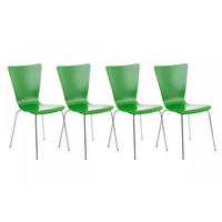 BESUCHERSTUHL 4er Set Holz grün - Grün, Holz/Metall (43/84/50cm) - CLP