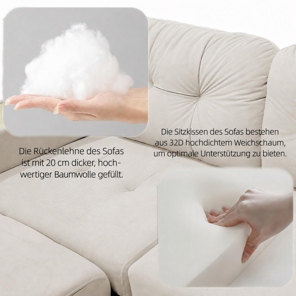 ECKSOFA 228/115/78 cm Beige mit ausziehbarer Ottomane, USB-Anschluss und Stauraum - Beige, Textil (228/80cm) - Oxeza