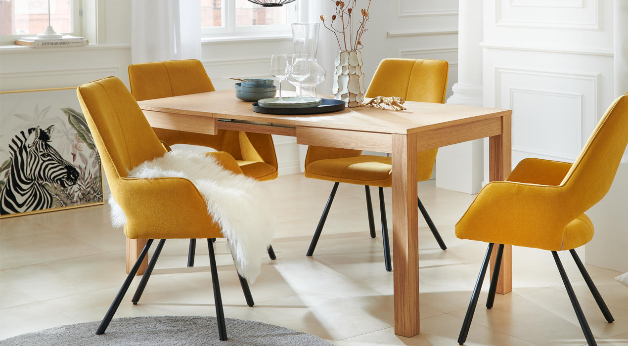 Holztisch natur ausziehbar 