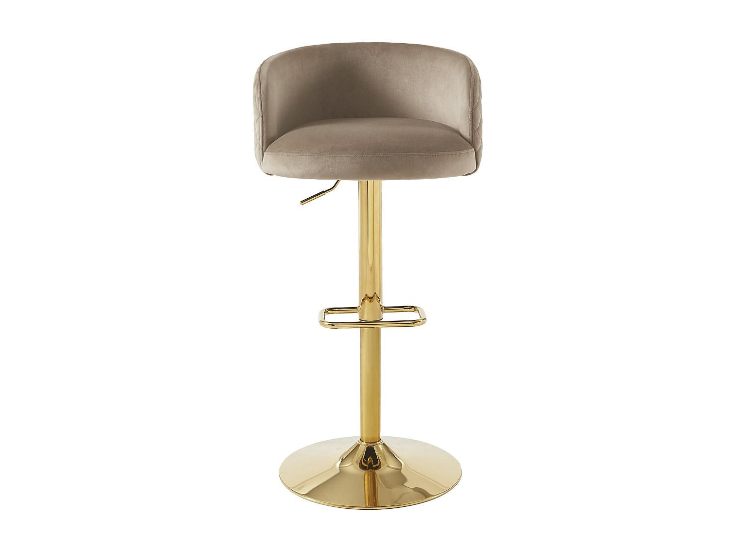 BARHOCKER - 54.5 cmcm x 52.5 cmcm - Samt - Beige - PERLANITA - Beige, Textil (54.5/105.5/52.5cm) - Vente-Unique
