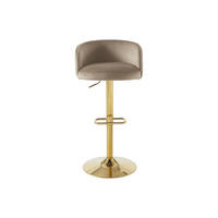 BARHOCKER - 54.5 cmcm x 52.5 cmcm - Samt - Beige - PERLANITA - Beige, Textil (54.5/105.5/52.5cm) - Vente-Unique