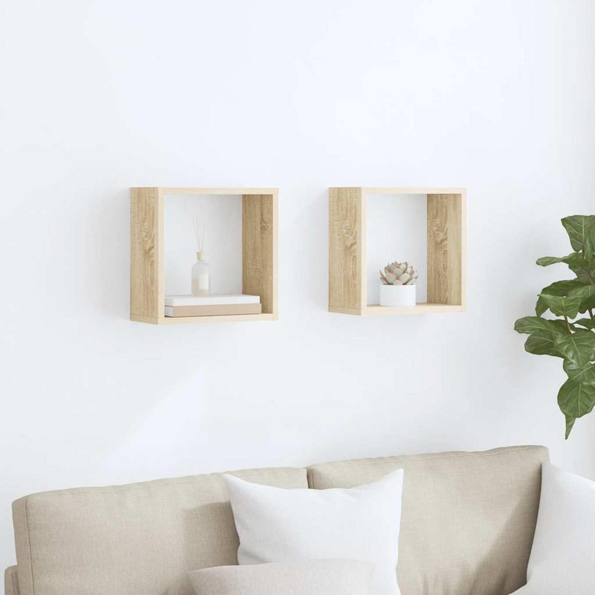 WÜRFELREGALE 2er Set Sonoma-Eiche 30/15/30 Cm - Braun, Holzwerkstoff (30/30/15cm) - vidaXL